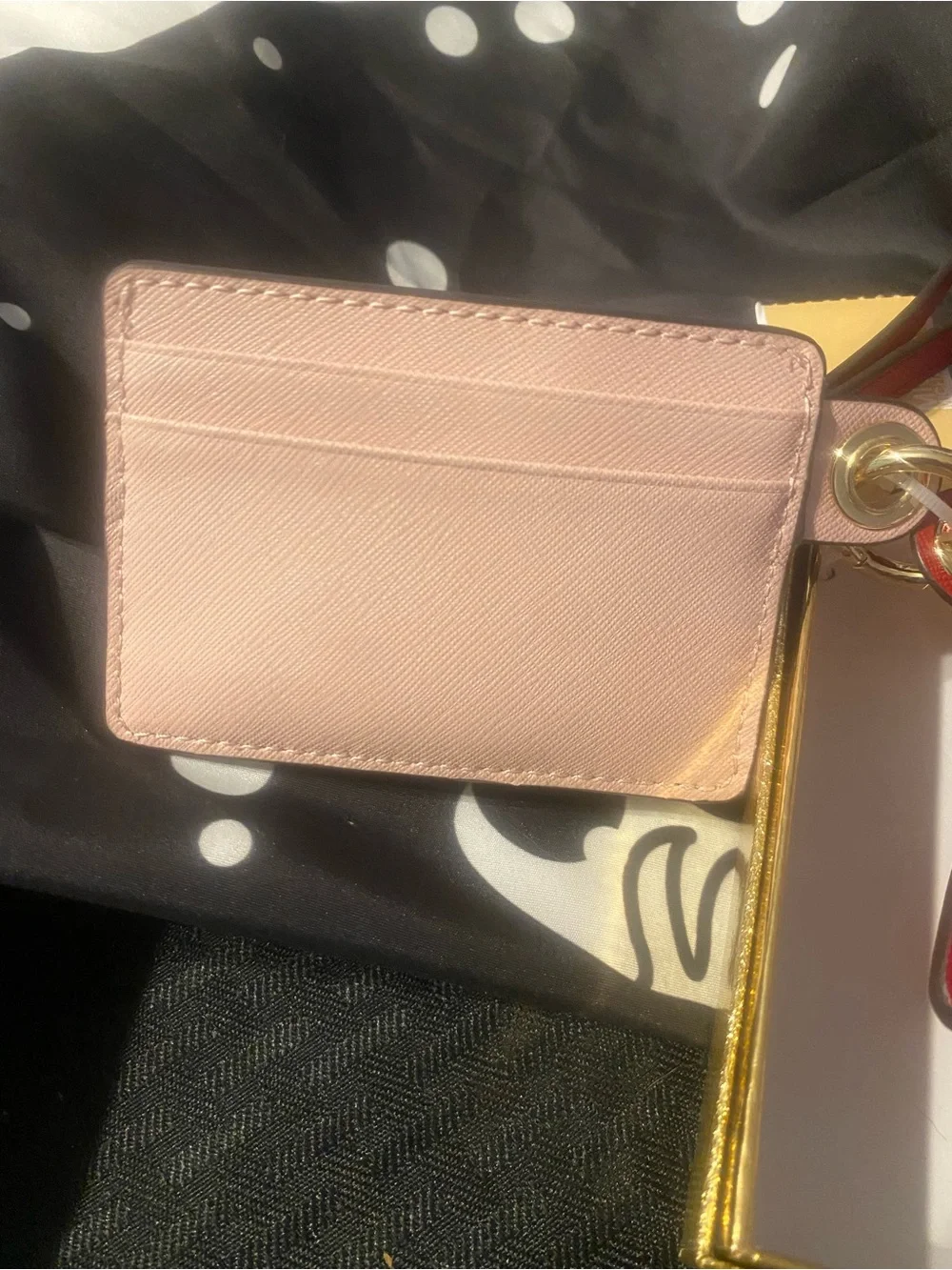 MICHAEL KORS Pink &Red Leather Card Holder Wristlet Set 7.5”bracelet/starbucks